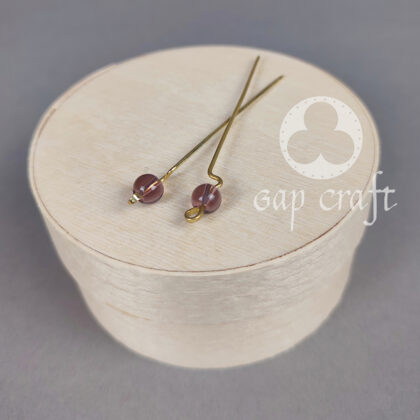 Szpilki z koralikiem 2 sztuki jasnofioletowe małe